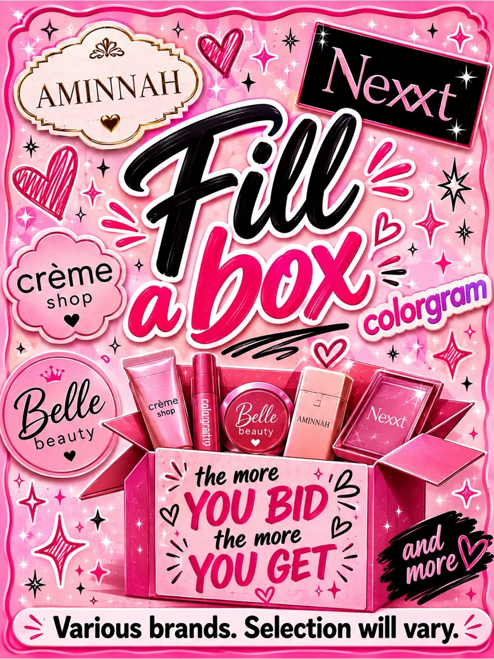 Fill a box! The more you bid the more I add!